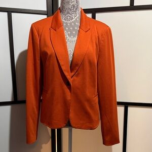 Jules & Leopold Orange Single-Button Notch Lapel Blazer